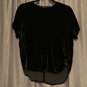 Madewell velvet blouse, black
